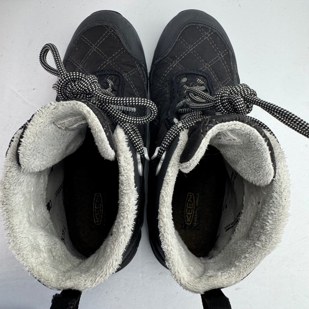 Keen Terradora II Ankle Pull-On Waterproof Winter Boots Black Faux Fur Size 8.5 - Picture 6 of 8